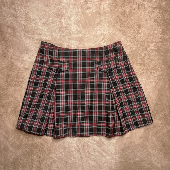 Vintage 90s Jonathan Martin Pleated Plaid Mini Skirt Multicolor Academia Uniform - Picture 1 of 5